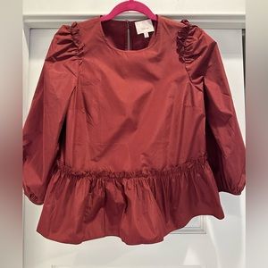 Cinq a Sept cinnamon colored peplum blouse